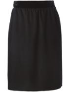 Givenchy Vintage Velvet Waistband Classic Skirt - Black