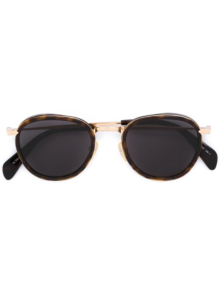 Céline Eyewear Tortoiseshell Round Frame Sunglasses - Brown