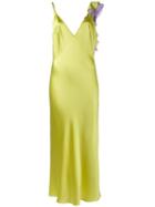 Natasha Zinko - Ruffle Trim Dress - Women - Silk - 34, Yellow/orange, Silk