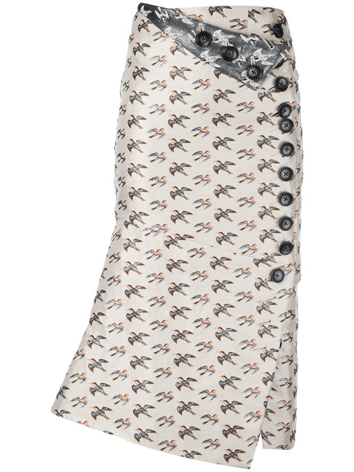 Irene - Jacquard Bird Skirt - Women - Nylon/polyester - 34, Women's, Nude/neutrals, Nylon/polyester