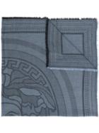 Versace - Medusa Logo Shawl - Women - Modal/wool/silk - One Size, Blue, Modal/wool/silk