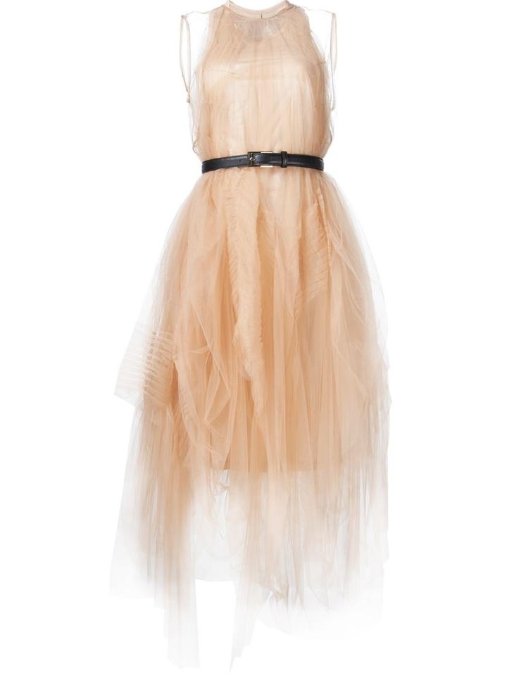 Vera Wang Belted Tulle Dress