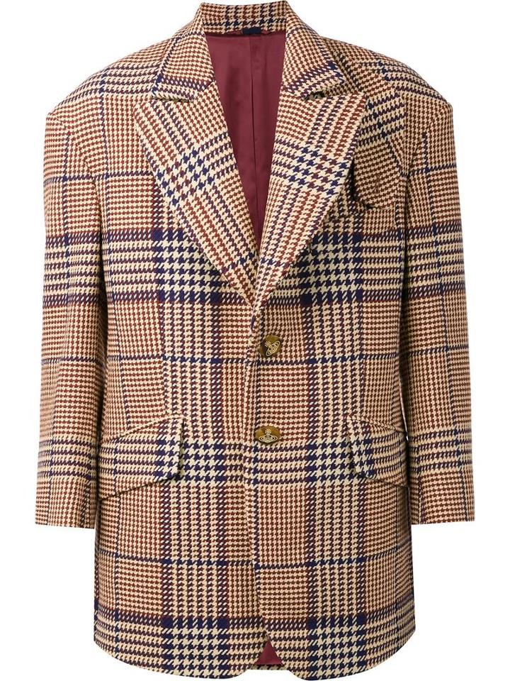 Vivienne Westwood Man 'clarke' Herringbone Caban Jacket, Men's, Size: 46, Nude/neutrals, Polyamide/wool