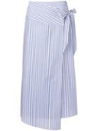 Vivetta Striped Poplin Midi Skirt - White