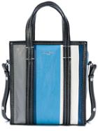 Balenciaga Stripe Bazar Shopper Xs Bag - Blue
