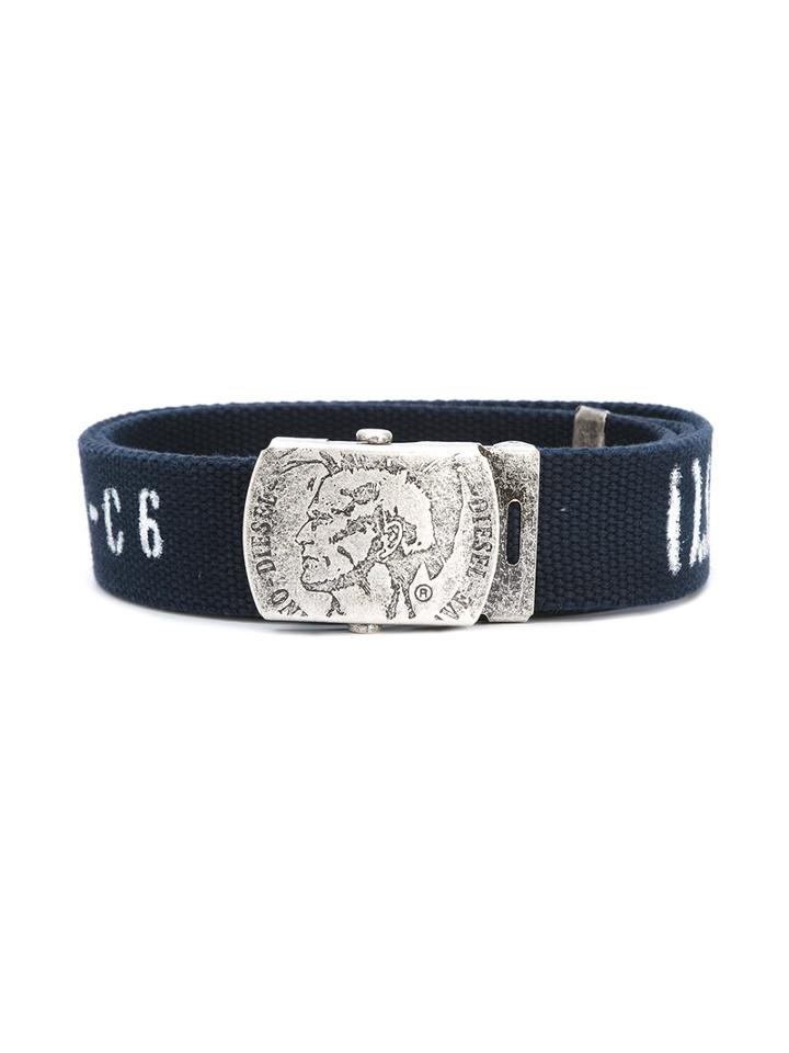 Diesel Kids - Slogan Belt - Kids - Cotton - 52 Cm, Blue
