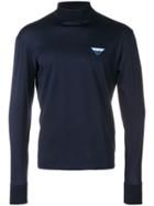 Prada Logo Plaque Jersey Top - Blue