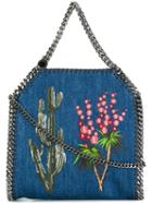 Stella Mccartney Falabella Embroidered Western Tote, Women's, Blue, Polyester/cotton
