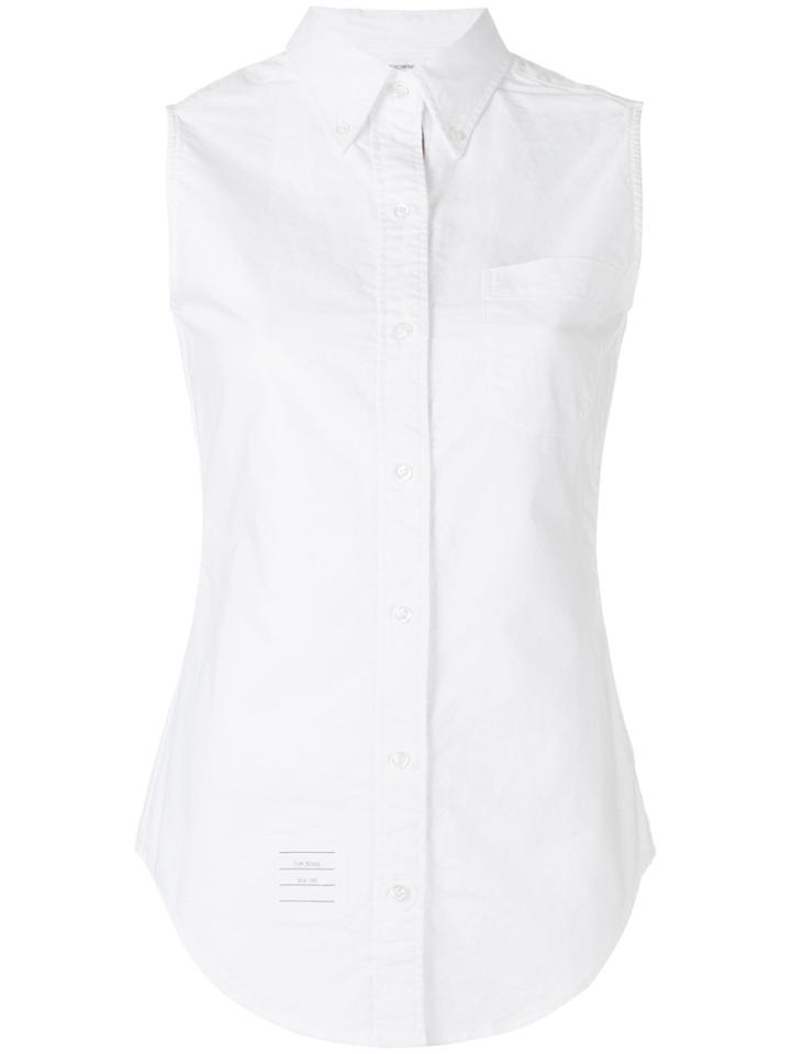 Thom Browne Sleeveless Button-up Shirt - White