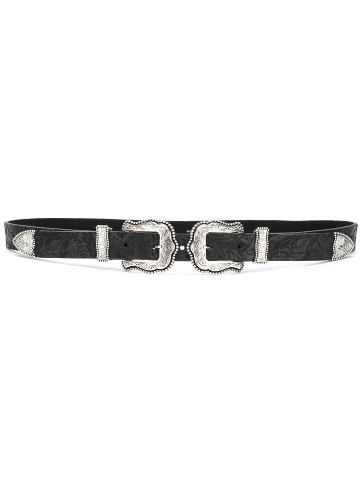 B-low The Belt Embossed Western Belt, Women's, Size: Small, Black, Leather/metal (other)