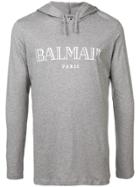 Balmain Logo Hoodie - Grey