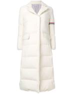 Thom Browne Frayed Wool Down Fill Overcoat - White