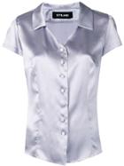 Styland Sheen Button Shirt - Blue