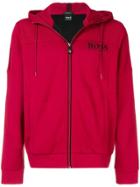 Boss Hugo Boss Contrast Zip Hoodie - Red