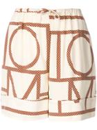 Toteme Monogram Print Shorts - Nude & Neutrals