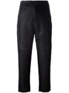Ilaria Nistri Loose-fit Cropped Trousers, Women's, Size: 42, Black, Lamb Skin/spandex/elastane/cupro/viscose