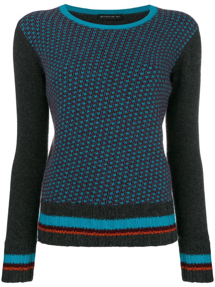 Etro Contrast Sleeve Jumper - Grey