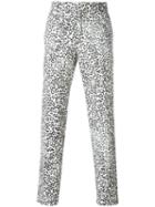 Alexander Mcqueen Leopard Print Trousers, Men's, Size: 50, White, Wool/cotton/polyester/viscose