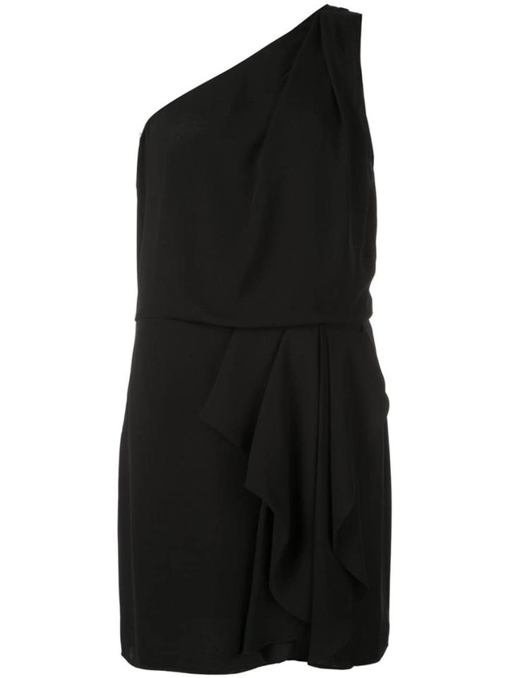 Halston Heritage Asymmetric Fitted Mini Dress - Black