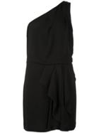 Halston Heritage Asymmetric Fitted Mini Dress - Black