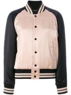 Saint Laurent Striped Trim Bomber Jacket - Pink & Purple