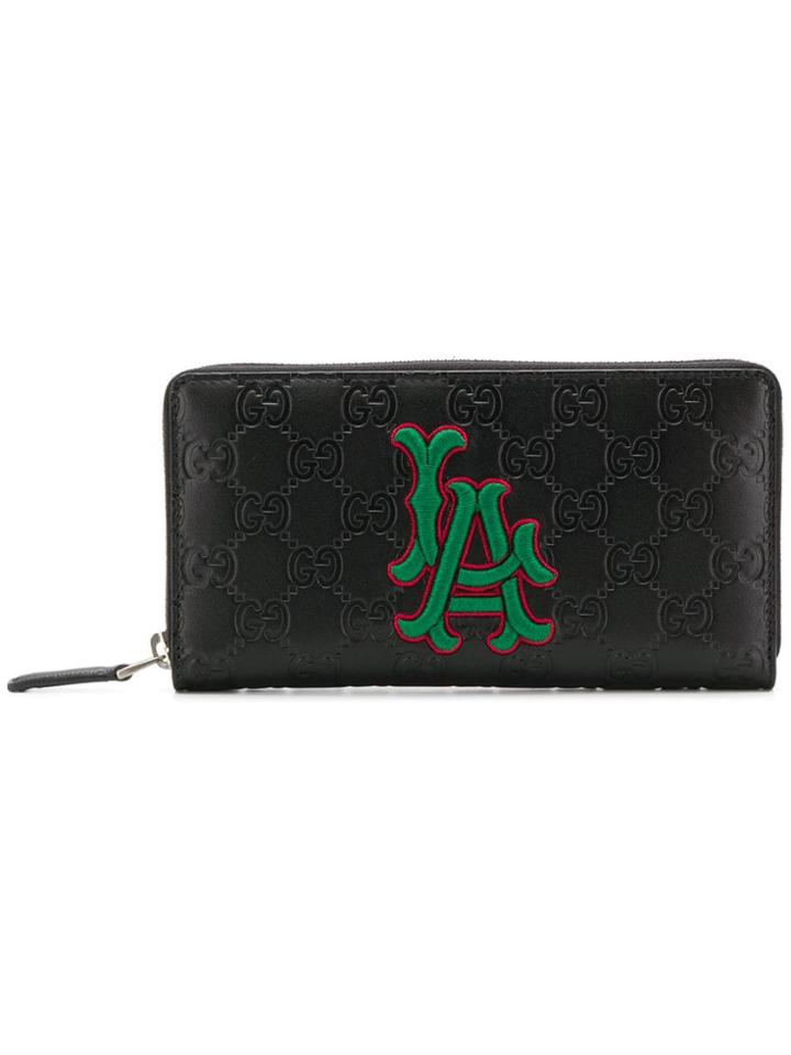 Gucci La Angels Patch Continental Wallet - Black