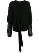Maison Flaneur Crinkled-panel Relaxed-fit Jumper - Black