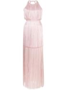 Hervé Léger Halterneck Frill Gown - Pink