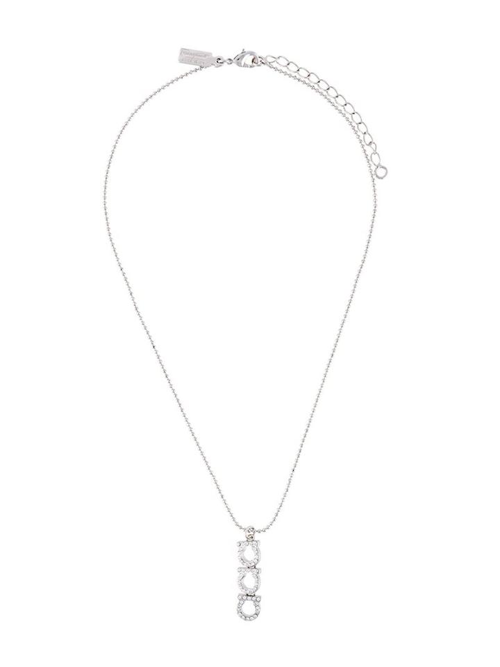 Salvatore Ferragamo Gancini Necklace, Women's, Metallic