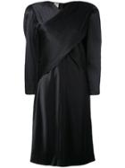 Krizia Vintage Oversize Wrap Front Dress - Black