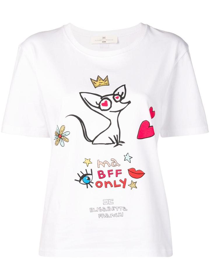 Elisabetta Franchi Cherie Bff Print T-shirt - White