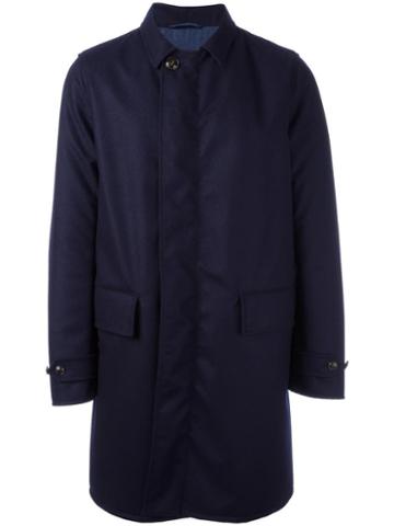 Tokyo-firenze Classic Single Breasted Coat, Men's, Size: 54, Blue, Nylon/wool