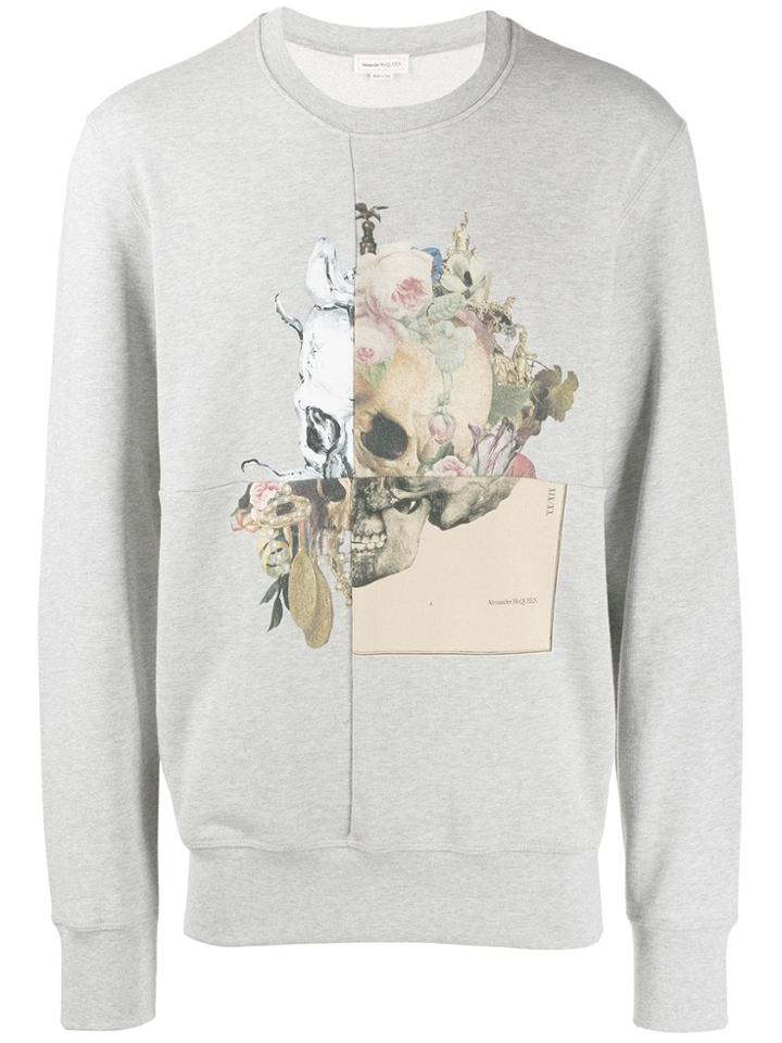 Alexander Mcqueen Patchwork Skull Sweatshirt - Grey