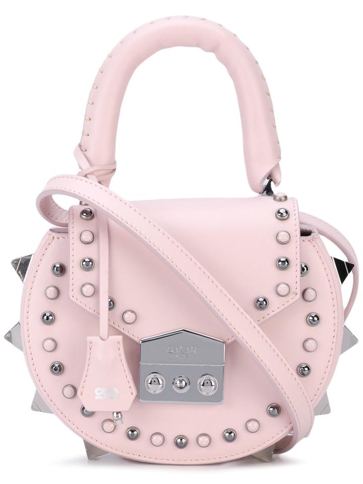 Salar - Studded Crossbody Bag - Women - Calf Leather/suede - One Size, Pink/purple, Calf Leather/suede