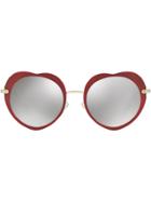 Miu Miu Eyewear Noir Heart Shaped Sunglasses - Red