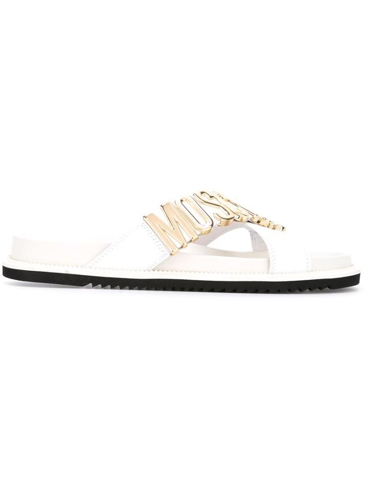 Moschino Cross Strap Sliders
