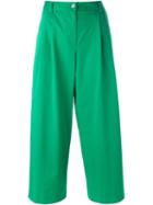 Dolce & Gabbana Cropped Tailored Trousers, Women's, Size: 40, Green, Cotton/spandex/elastane