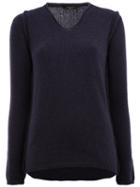 Roberto Collina V-neck Jumper, Men's, Size: 54, Blue, Nylon/camel Hair/merino