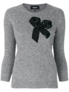 Rochas Sequin Bow Sweater - Grey