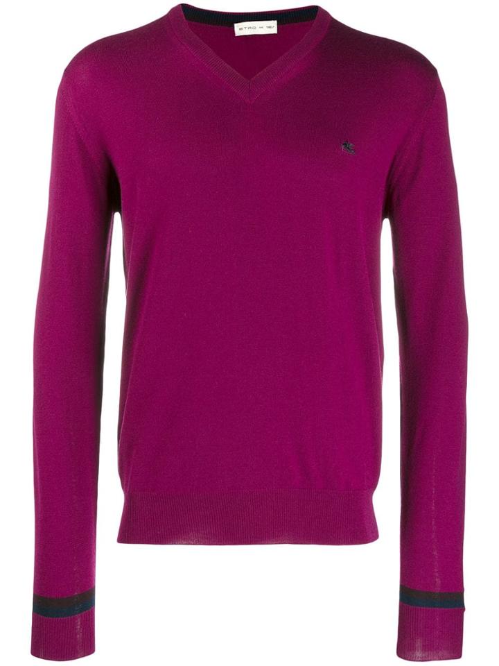 Etro V-neck Jumper - Purple