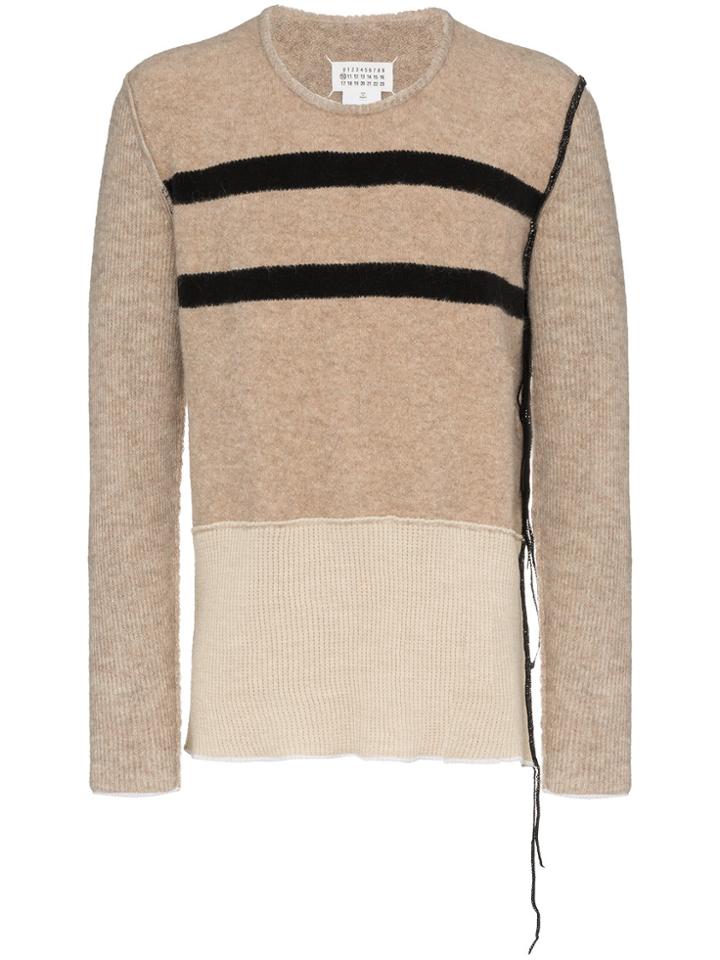 Maison Margiela Stripe Detail Jumper - Nude & Neutrals