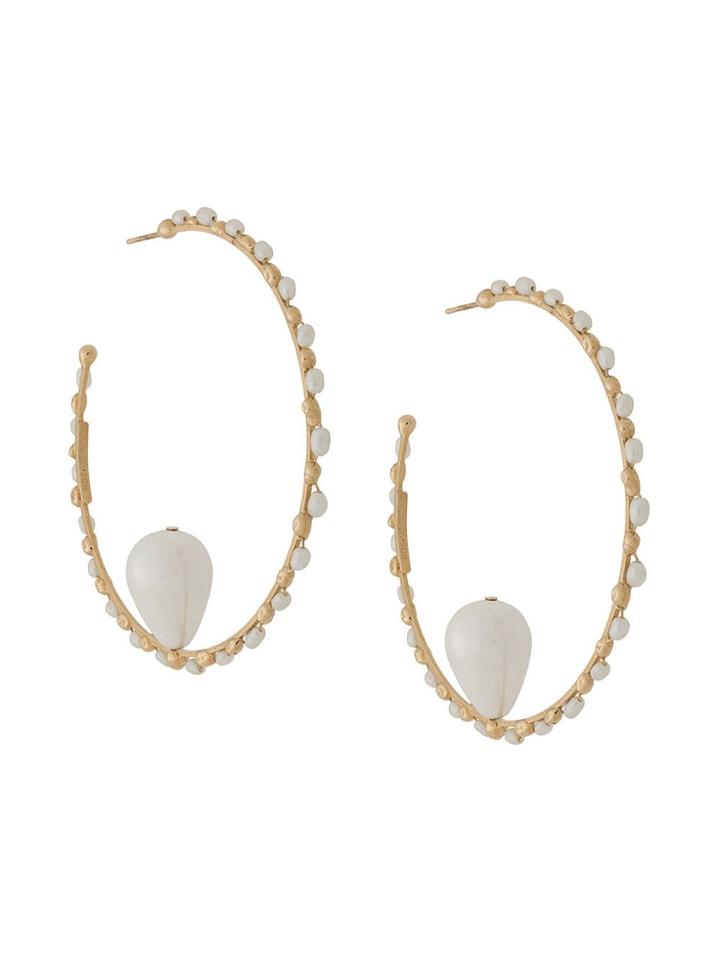 Rosantica Ginger Pearled Hoops - Gold