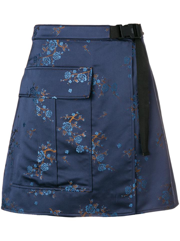 Kenzo Floral Print Wrap-around Skirt - Blue