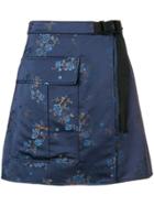 Kenzo Floral Print Wrap-around Skirt - Blue