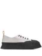 Jil Sander Ribbed Rubber-detailed Sneakers - Grey
