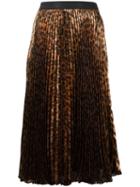 Christopher Kane Sunray Pleated Skirt, Women's, Size: 40, Brown, Silk/polyester