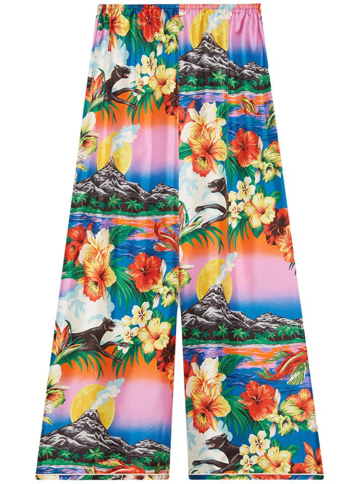 Gucci Hawaiian Print Silk Pajama Pants - Multicolour