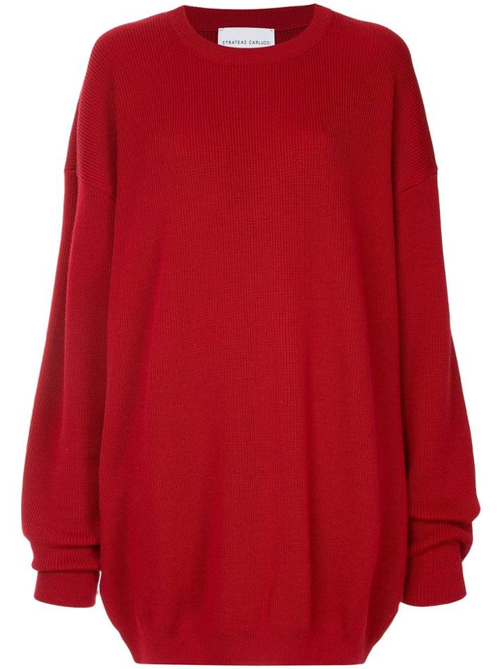 Strateas Carlucci Oversized Knit Sweater - Red