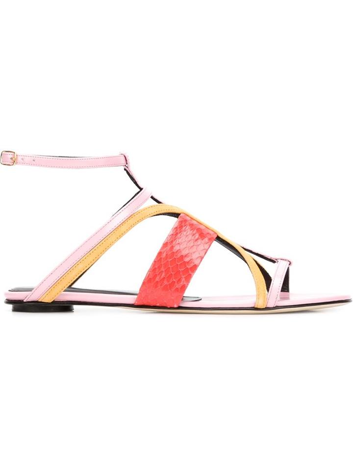 Oscar De La Renta Strappy Flat Sandals