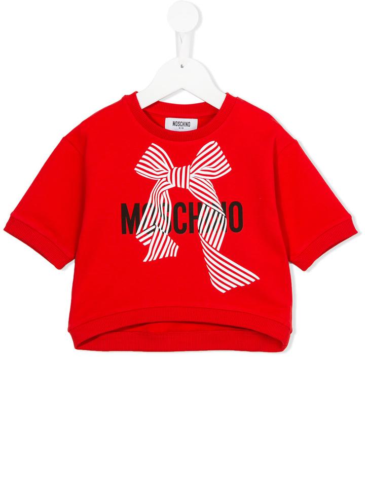 Moschino Kids Logo Print Cropped Sweatshirt, Girl's, Size: 12 Yrs, Red